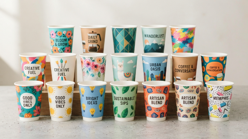 custom double wallpaper cup